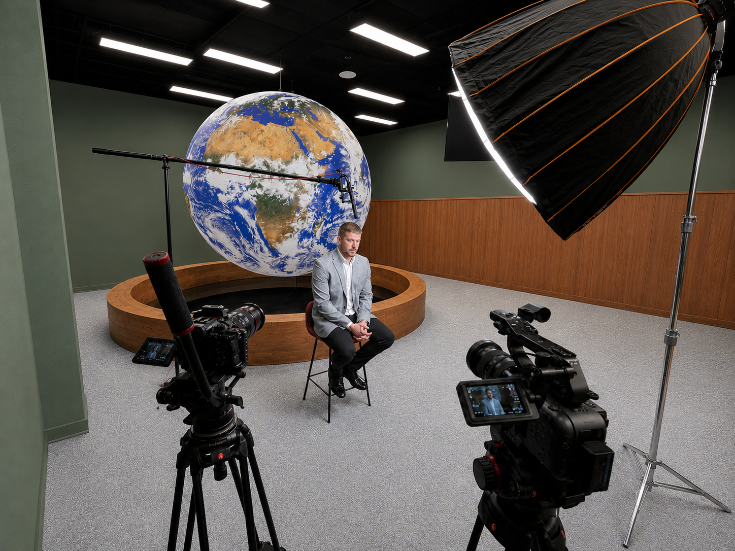 A MarketScale multi-camera studio video production in progress